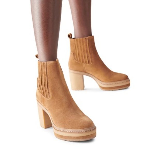 STEVE MADDEN LENNY CHESTNUT SUEDE BOOTIES - Picture 6 of 6